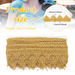 Sparkle Polyester Lace Ribbon&nbsp;OCOR-WH0080-33B