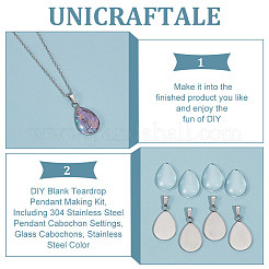 DIY Blank Teardrop Pendant Making Kit&nbsp;DIY-UN0005-52