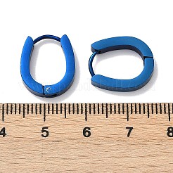 304ステンレススチール研磨効果フープピアス  イオンプレーティング（ip）  ブルー  15.5x13x3mm&nbsp;EJEW-M001-38A