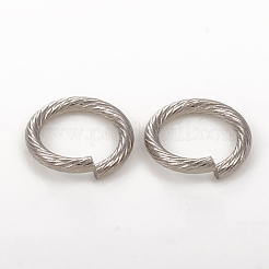 変色しにくい304ステンレススチール製オープン丸カン  ツイストラウンド  ステンレス鋼色  14x2mm  内径：10mm  12ゲージ&nbsp;STAS-G224-23P-02