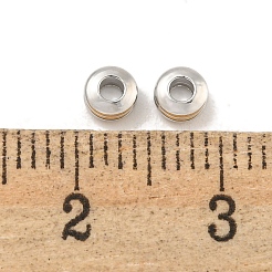 真鍮ビーズ  カドミウムフリー＆ニッケルフリー＆鉛フリー  ロンデル  プラチナ  4x2mm  穴：1.5mm&nbsp;KK-P275-37P