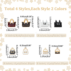 48個8スタイルラックメッキ合金エナメルペンダント  クリスタルラインストーン付き  バッグ  ミックスカラー  16~19.5x12.7~20x2.5~11.5mm  穴：1.5~12mm&nbsp;ENAM-WR0001-02