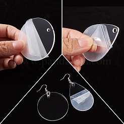 DIYダングルピアス作り  アクリルパーツ付き  304ステンレススチールの丸カンと真鍮のピアスフック  透明&nbsp;DIY-TA0002-65P