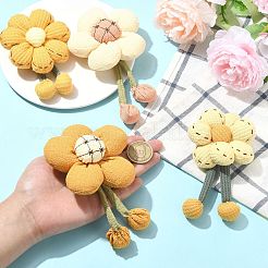 1セット6個6スタイルの花の生地のブローチミックスカラー  ミックスカラー  11x7.5x2.5cm&nbsp;ST-CJ0038-001