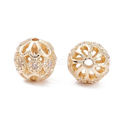 Rack Plating Brass Micro Pave Clear Cubic Zirconia Beads&nbsp;ZIRC-F126-10G