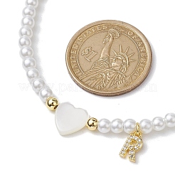 Brass Micro Pave Grade AAA Cubic Zirconia Letter Pendant Necklaces&nbsp;NJEW-JN04771-18
