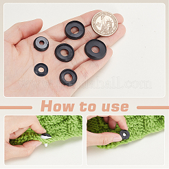 60個 6スタイル プラスチック人形用まぶたアクセサリー  ブラック  10~20mm  10個/スタイル&nbsp;DOLL-GA0001-29