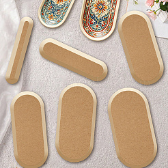 6個 6スタイル MDF 陶器粘土ベースプレート  陶器ツール  オーバル  淡い茶色  244~415x47~210x15mm  1個/スタイル&nbsp;TOOL-CN0001-15