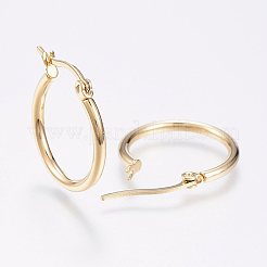 304 Stainless Steel Hoop Earrings&nbsp;EJEW-F105-12G