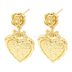 Valentine's Day Brass Dangle Stud Earrings&nbsp;EJEW-D355-10G