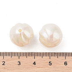 メッキUV ABSプラスチックビーズ  ABカラーメッキ  ねじれた  貝殻色  16mm  穴：2mm&nbsp;OACR-B026-05