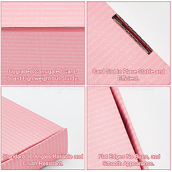 折りたたみ可能な厚紙のメーラーボックス  配送ボックス  長方形  ピンク  完成品：12.7x8.2x2.8cm&nbsp;CON-WH0098-06A