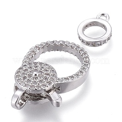 Brass Micro Pave Cubic Zirconia Lobster Claw Clasps&nbsp;ZIRC-M108-09A-P