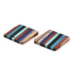 Transparent Resin & Walnut Wood Pendants&nbsp;RESI-E050-03