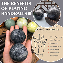 2Pcs Natural Black Jade Massage Balls&nbsp;DJEW-ME0001-20