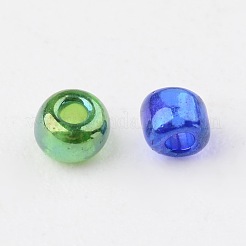 12/0 FGBグレードAラウンドガラスシードビーズ  透明色の虹  ミックスカラー  12/0  2x1.5mm  穴：0.9mm  約30000個/袋&nbsp;SEED-Q010-FM