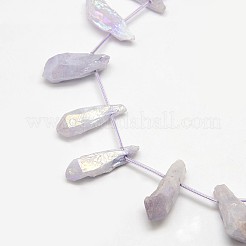 Electroplate Gemstone Natural Quartz Crystal Beads Strands&nbsp;G-L135-11