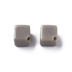 不透明なアクリルビーズ  キューブ  ダークカーキ  13x14.5x14.5mm  穴：2mm  約530個/500g&nbsp;MACR-S373-135-A05