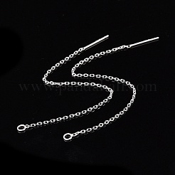 925スターリングシルバースタンドピアスパーツ  スタンプ925個付き  アメリカンピアス  アズキチェーン付き  銀  99x0.8mm  穴：1mm  ピン：0.8mm&nbsp;X-STER-I014-04S