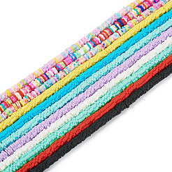 10連売り10色手作りポリマークレイビーズ連売り  花  ミックスカラー  6x0.4~1.2mm  穴：1.6mm  約390~405個/連  15.75''~15.94''（40~40.5センチメートル）  1本/色&nbsp;CLAY-TA0001-54