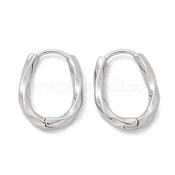 真鍮ツイストフープピアス  プラチナ  17.5x2.5x13.5mm&nbsp;EJEW-Q014-02P
