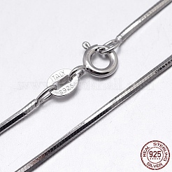 Anti-Tarnish Rhodium Plated Sterling Silver Snake Chain Necklaces&nbsp;X-NJEW-M153-15A-20