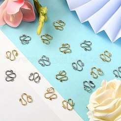 50Pcs 2 Colors 304 Stainless Steel Hook Clasps&nbsp;STAS-CJ0002-12