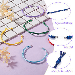 24Pcs 12 Colors Adjustable Waxed Polyester Braided Bracelet Makings&nbsp;AJEW-TAC00015