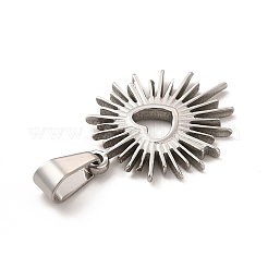 変色しない304ステンレススチールペンダント  中空ハートチャーム  ステンレス鋼色  22.5x18x2mm  穴：6.5x4mm&nbsp;STAS-A073-05P