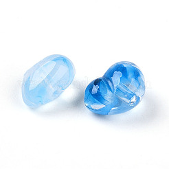 透明なアクリルビーズ  ナゲット  ツートン  ライトスカイブルー  5~6.5x8.5x5~6mm  穴：1.5mm  約2777個/500g&nbsp;TACR-T028-42B