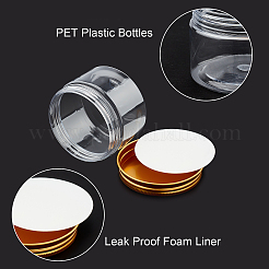 ペットペットボトル  アルミネジ蓋付き  クリームジャー用  コラム  透明  7.1x4.9cm  容量：120ml（4.06液量オンス）&nbsp;CON-BC0002-08A