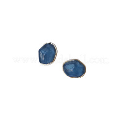 Oval Alloy Resin Stud Earrings with 925 Sterling Silver Pins&nbsp;FS-WG912C0-01