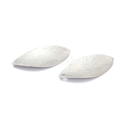 真鍮チャーム  ニッケルフリー  長持ちメッキ  葉  プラチナメッキ  23x11x1mm  穴：1.2mm&nbsp;KK-K250-12P