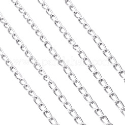 アルミカーブチェーン  溶接されていない  銀  12x6.5x1.5mm&nbsp;X-CHA-T001-32S