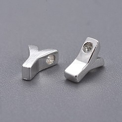 真鍮製チャーム  文字L  文字.y  6x4x2mm  穴：1mm&nbsp;LS-KK-P081-Y-S