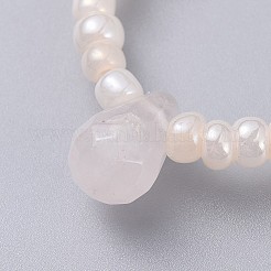 Natural Rose Quartz Stretch Finger Rings&nbsp;RJEW-JR00278-01