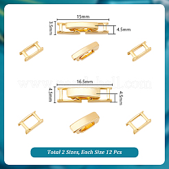 24Pcs 2 Styles Brass Fold Over Clasps&nbsp;KK-UN0003-11G
