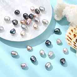 30 個 3 色の天然養殖淡水パールビーズ  染め  ポテト  ミックスカラー  8~10x7~8x7~8mm  穴：0.5mm  10個/カラー&nbsp;PEAR-YW001-02