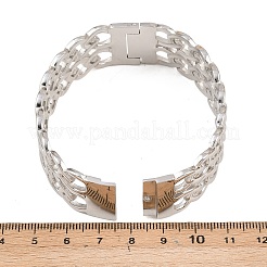 女性用304ステンレススチールバングル  ステンレス鋼色  内径：2-3/8x1-7/8インチ（6x4.9cm）&nbsp;BJEW-Z155-04P