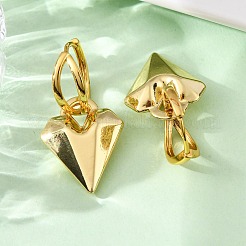 ハート真鍮フープピアス  カドミウムフリー＆鉛フリー  ラックめっき  長持ちメッキ  ゴールドカラー  40.5x20mm&nbsp;EJEW-D322-12G-02