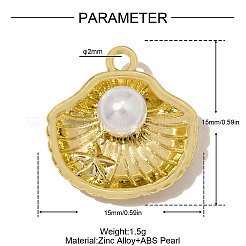 Zinc Alloy & ABS Plastic Imitation Pearl Charms&nbsp;AL-OY001-21G