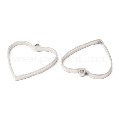 Non-Tarnish 304 Stainless Steel Open Back Bezel Heart Pendants&nbsp;STAS-Z040-03P