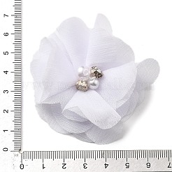 手作りファブリック服飾材料パーツ  シフォン生地の花  ホワイト  55mm&nbsp;WOVE-Q080-01A