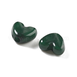 50PCSアクリルビーズ  天然石風ビーズ  ハート  濃い緑  6.5x8x3.5mm  穴：1.6mm&nbsp;OACR-S044-01G