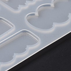 ヘアクリップ用のDIY不規則な形のカボションシリコーン金型  レジン型  UVレジン用  エポキシ樹脂工芸品作り  ホワイト  137x135x3mm  内径：13~29x51~62mm&nbsp;DIY-L069-01C