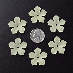 透明なアクリルビーズ  艶消し  花  シャンパンイエロー  25.5x26.5x4.5mm  穴：2mm  約900個/500g&nbsp;MACR-S373-119-D03