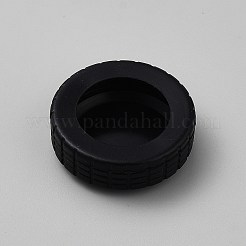 シリコン製荷物用ホイールプロテクターカバー  フラットラウンド  ブラック  52x17mm  内径：33mm&nbsp;FIND-WH20007-76A