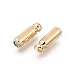 真鍮製ラペルピンエンドキャップ  ブローチピン用ゴム栓  コラム  ゴールドカラー  13.5x4mm  穴：1.2mm&nbsp;FIND-Z123-01G