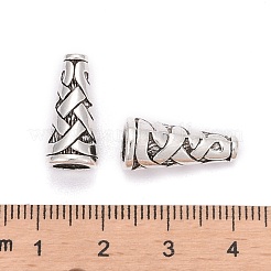 チベットスタイルの合金ビーズコーン  カドミウムフリー＆鉛フリー  アンティークシルバー  18x8x8mm  穴：1mm&nbsp;X-TIBEB-00821-AS-R