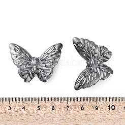 電気メッキ不透明アクリルビーズ  蝶  ガンメタ色メッキ  27x37x8.5mm  穴：2mm&nbsp;PACR-D288-02B